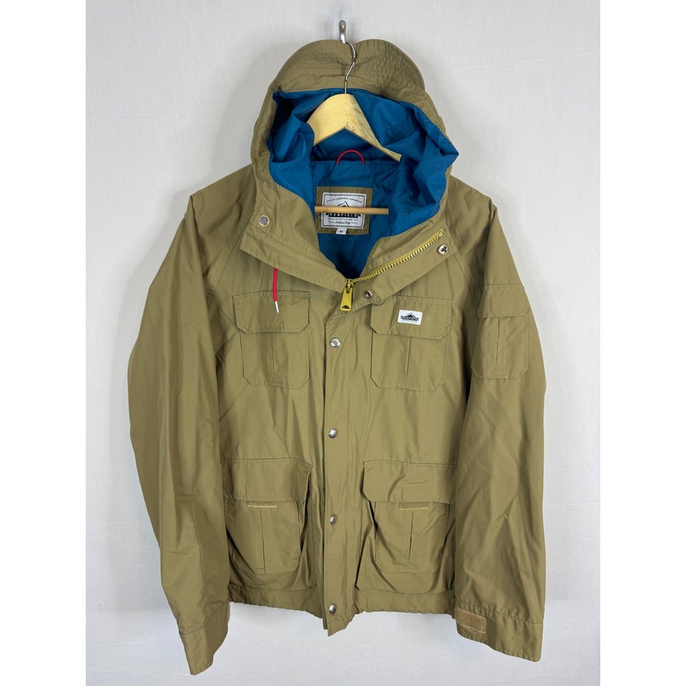 Penfield Mens Nylon‎ Mountain Hooded Utility Jacket Tan Blue Size M
